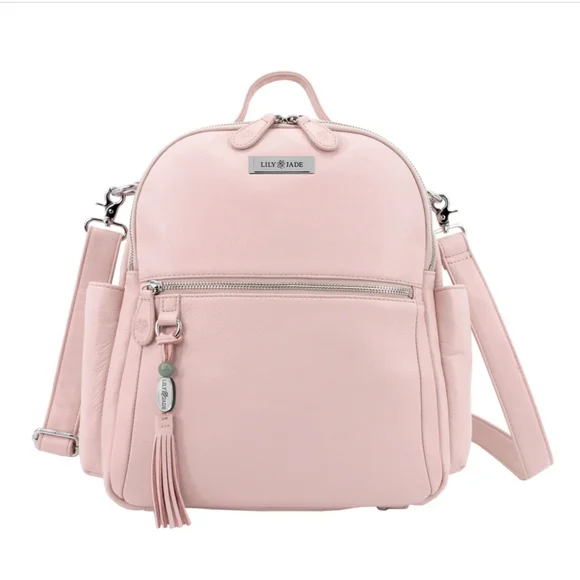 Lily and Jade Pink leather Backpack (smaller size Anna) - Picture 3 of 4